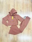 Chocolate Cropped Zipped Hoodie With Bell Bottom Trouser