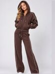 Bleach Grey Hooded Zip-Up & Stripe Detail Jogger Tracksuit Set