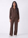 Hooded Military Zip-Up Detail Jogger Tracksuit Set