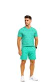 Mint Quick Dry Athletic T-Shirt With Running Short