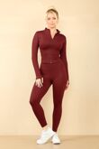 Wine Active Top And Legging Energy Gym Set