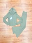 Khaki Active Zipped Jacket With Flare Trouser