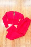 Red Corset Fit Sweatshirt With Straight Leg Trouser
