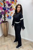 Oversized Striped Sleeves Sweatshirt With Trouser Co-Ord Set