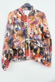 Brown Vibrant Bird Print Bomber Jacket