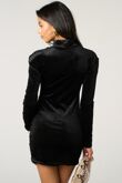 Black Choker Detail Velvet Bodycon Dress