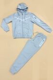 Grey Contrast Full-Zip Hooded Tracksuit
