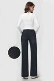 Black High Waisted Lurex Super Stretch Wide Leg Jean