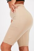 Plus Size Beige Slinky Cycling Shorts