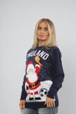 Navy ENGLAND Print Football Festive Jumper