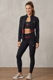 Black Contrast Printed Waist Three Piece Gym Set