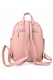 Front Pocket & Double Zip Pebbled Faux Leather Backpack Bag