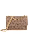 Gold Chain Monogram Crossbody Shoulder Bag