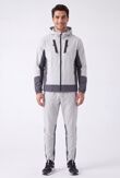 Grey with Slate Grey Color Block Windbreaker Hooded Jacket & Jogger