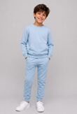 Sky Blue Kids Round Neck Sweatshirt Bottom Tracksuits