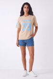 Oatmeal Contrast Short Sleeve LA 79 Varsity T-Shirt