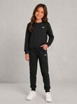 Black Kids Printed Round Neck Sweatshirt With Bottom Tracksuits