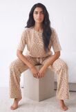 Oversized Short Sleeve Leopard Print Top and Trouser Co-Ord Set