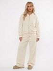 Hooded Cable Embroidered Zip-Up Detail Jogger Tracksuit Set