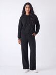 Black Butterfly Embossed Hoodie Straight Leg Jogger
