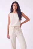 Studded Embellished Sleeveless Top And Relaxed Harem Pants