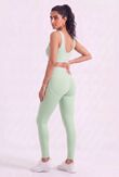 Mint Striped Band Gym Crop Top And Legging Set