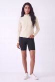 Beige High Neck Printed Lightweight Athletic Jacket