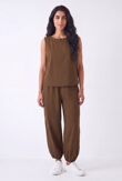 Studded Embellished Sleeveless Top And Relaxed Harem Pants