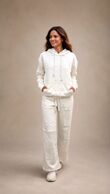 Bleach Grey Butterfly Embossed Hoodie Straight Leg Jogger