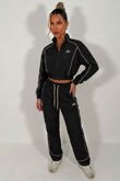 Printed Water Resistant Zip Through Crop Top & Joggers Co-ord