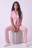 Cheesecloth Crinkle Texture Button Front Shirt With Wide Leg Pant