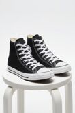 Black Canvas High Top White Lace Up Trainers