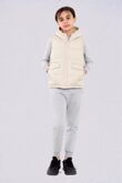 Beige Girls Zip Through Gilet
