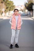 Girls Pink Pocket Front Puffer Gilet