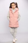 Girls Pink Longline Pocket Gilet