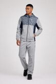 Colorblock Zip Front Hooded Jacket With Tapered Jogger Set