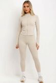 Beige  Active Top And Legging Energy Gym Set
