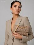 Gold Chain Monogram Crossbody Shoulder Bag