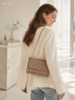 Gold Chain Monogram Crossbody Shoulder Bag