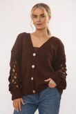 Braided Sleeve Detailed Buttoned Cardigans