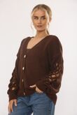 Braided Sleeve Detailed Buttoned Cardigans