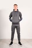 Job Lot Grey Pullover Skinny Tracksuit With Contrast Side Panels