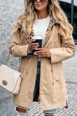 Beige Leopard Patch Reversible Windbreaker Jacket