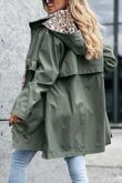Khaki Leopard Patch Reversible Windbreaker Jacket