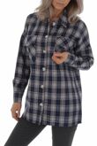 Job Lot Navy Long Sleeve Check Print Shirt