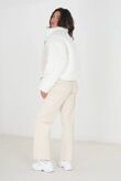 Cream Padded Heart Quilted Jacket With Fleece Panel And Sleeves