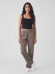 Brown Printed Relaxed Fit Wide Leg Trousers