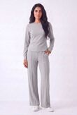 Long Sleeve Ruched Side Top With Single Seam Trouser