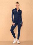 Black Printed Striped Long Sleeve Active Top And Legging Energy Gym Set