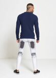Navy Waffle Knitted Jumper